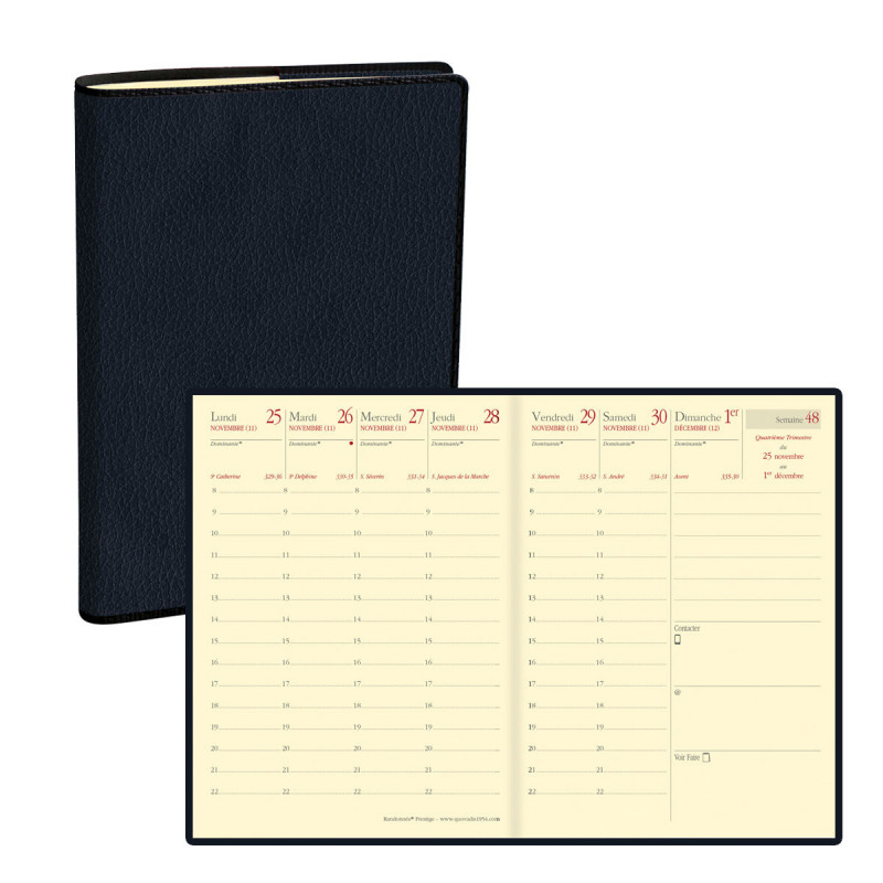 Agenda 2025 QUOVADIS Randonnée Prestige 9x12 5cm Marlow Bleu Nuit 1