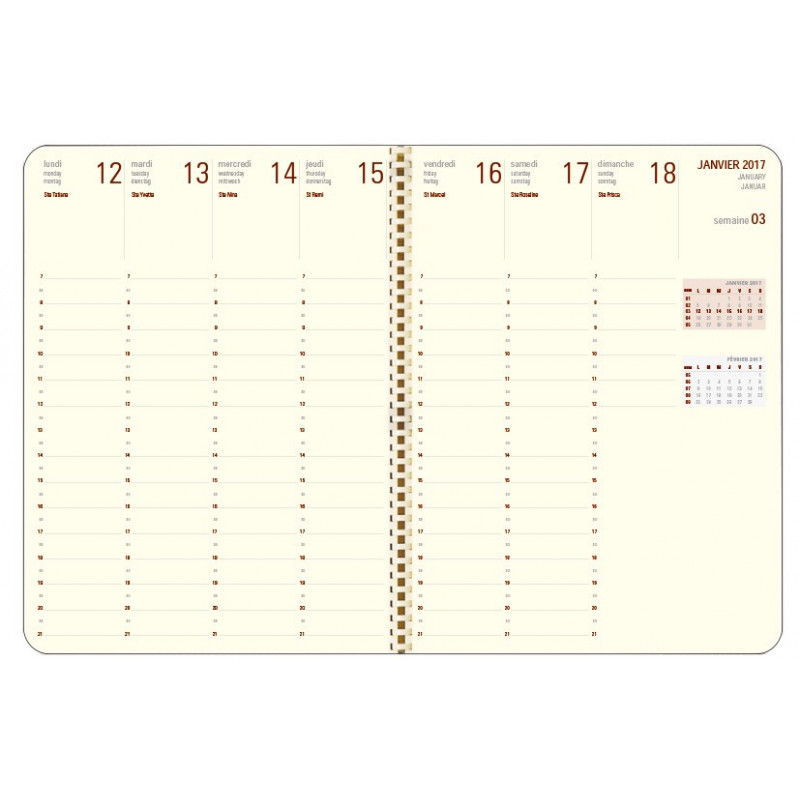 Brepols Recharge agenda 2024 Concorde spirale 7 jours/2 pages