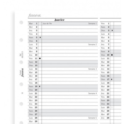 FILOFAX Recharge Planning annuel vertical - anglais - Format A5 - 2023 -  Agenda - LDLC