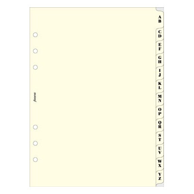 Recharge FILOFAX organiseur A5 - Répertoire alphabétique ivoire - 148x210mm