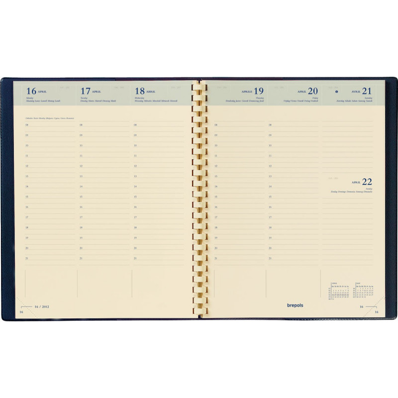 Agenda 2025 BREPOLS Timing 17,2 X 22 Cm - 1 Semaine Sur 2 Pages