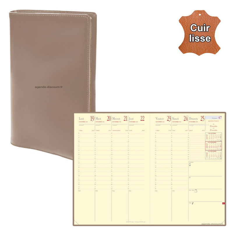 Agenda 2024 EXDI - 16x24 cm - OLYMPE ML Alpha noir - 1 semaine sur