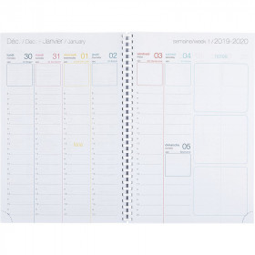 Lecas Agenda journalier LONG - 14 x 35 cm - Réglure travers avec large  échelle horaire - 2024 - Agendas, calendriers et éphémérides