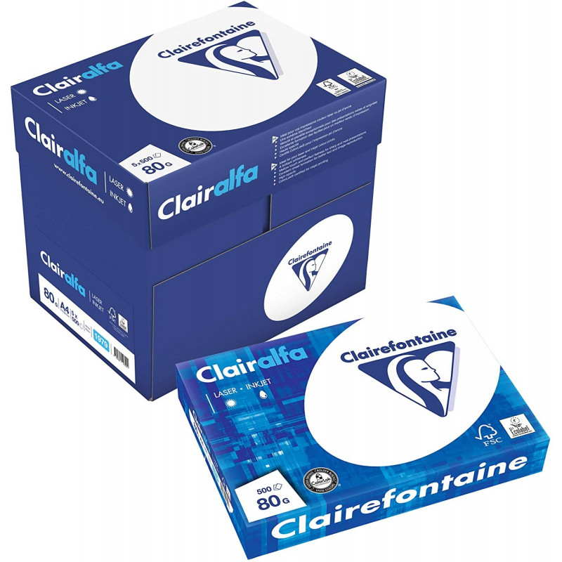 Papier Clairalfa A4 blanc 80 g Clairefontaine - palette jetable 40 ramettes  sur