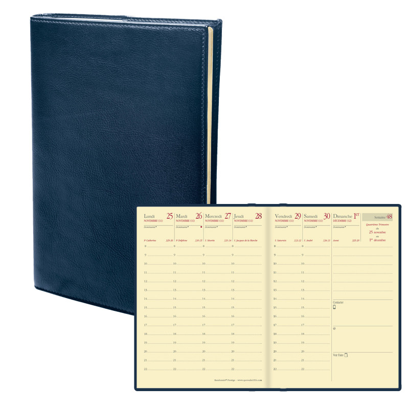 Agenda 2025 QUOVADIS Randonnée Prestige 9x12,5cm cuir pleine fleur