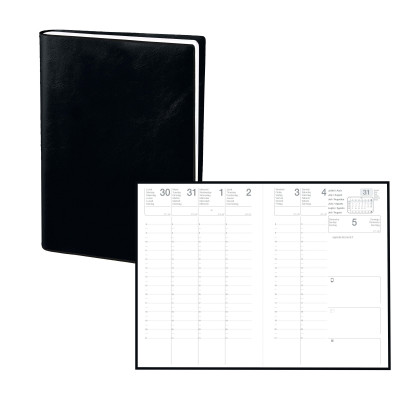 EXDI - 1 Agenda Semainier de poche PLUTON - Couverture Noir - Format : 9 x  12,5 cm - Janvier 2024 à Décembre 2024 : : Fournitures de bureau