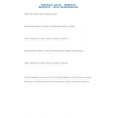Agenda Impala Affaires - 1 semaine sur 2 pages avec répertoire - 10 x 15 cm  bleu