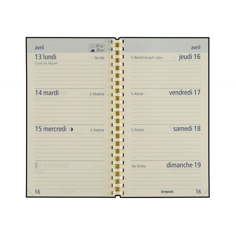 Agenda 2025 BREPOLS Optivision pocket 9x16cm FERRARA 1 semaine sur 2