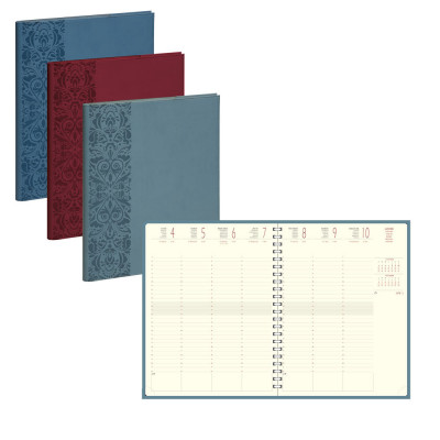 DESTOCKAGE-Agenda EXACOMPTA Eurotime 27S Cordoba spirale - 27x21cm - 1 semaine sur 2 pages (COULEURS ALEATOIRES)