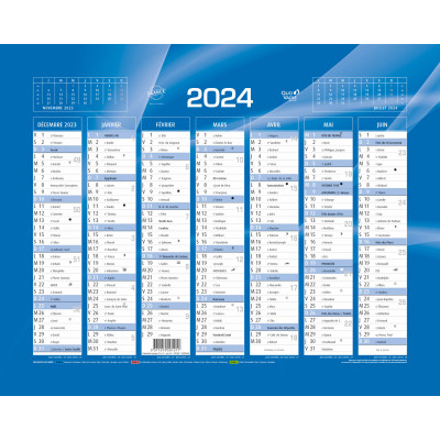 Recharge Agenda 2024 spirale OBERTHUR Contemporain 30 - 21x29,7cm - 1  semaine sur 2 pages LODGE/KENT