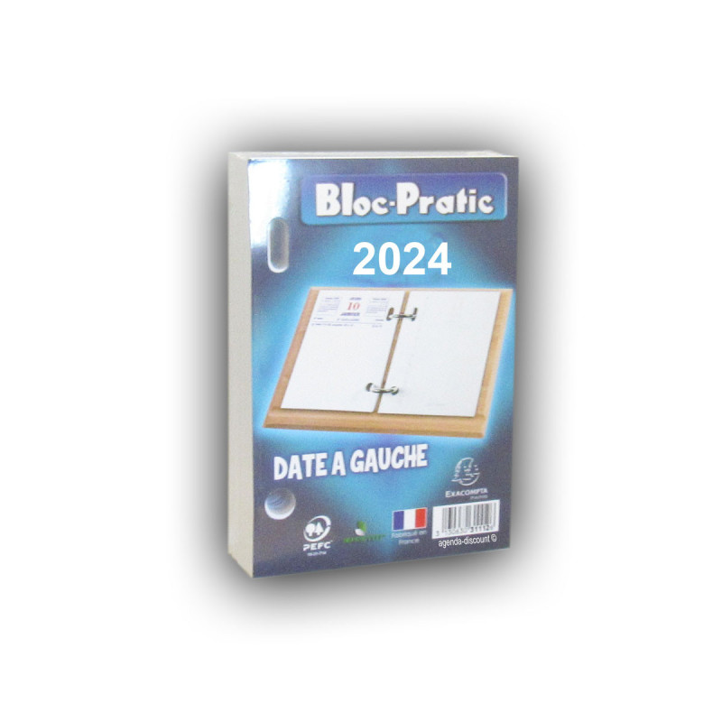 Exacompta - 31112 - Bloc-Pratic date à gauche - 2024 