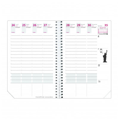 Agenda 2024 QUOVADIS TIME&LIFE Pocket 10x15cm - Time & Life Blanc