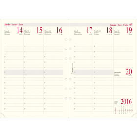 LECAS Bloc éphéméride date à droite, Janvier à Décembre 2024, 1 jour par  page + note à gauche, 8,5x11,5cm ≡ CALIPAGE
